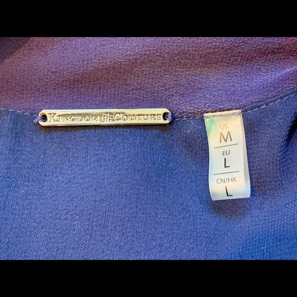 Disney Kingdom Couture Blue Silk Sleeveless Blouse – Size Medium - Picture 6 of 8